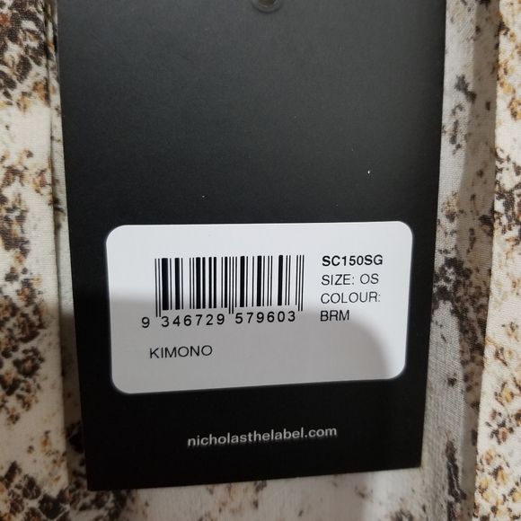 NICHOLAS Animal Print 100% Silk Kimono Duster, OS - Picture 13 of 15